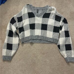Checkered Black and White Sweater